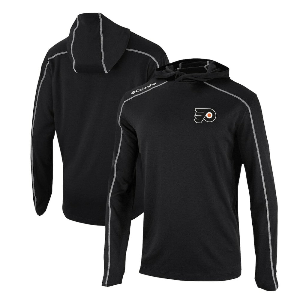 Philadelphia Flyers Columbia Omni-Wick Shotgun Long Sleeve Hoodie T-Shirt - Black - NHL