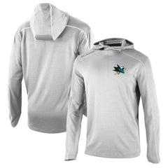 San Jose Sharks Columbia Omni-Wick Shotgun Long Sleeve Hoodie T-Shirt - Gray - NHL