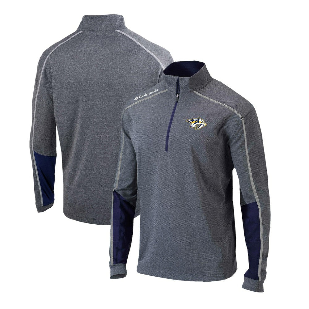 Nashville Predators Columbia Omni-Wick Shotgun 2.0 Quarter-Zip Pullover Top - Gray/Navy - NHL