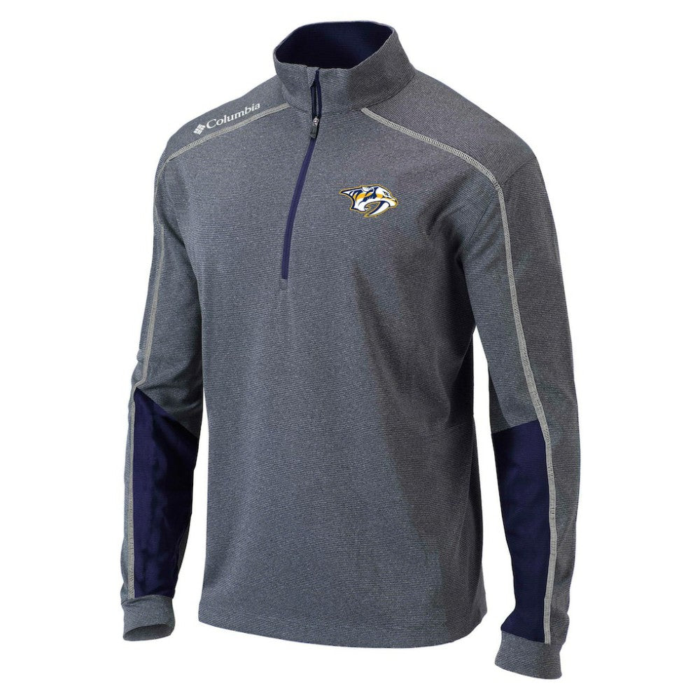 Nashville Predators Columbia Omni-Wick Shotgun 2.0 Quarter-Zip Pullover Top - Gray/Navy - NHL