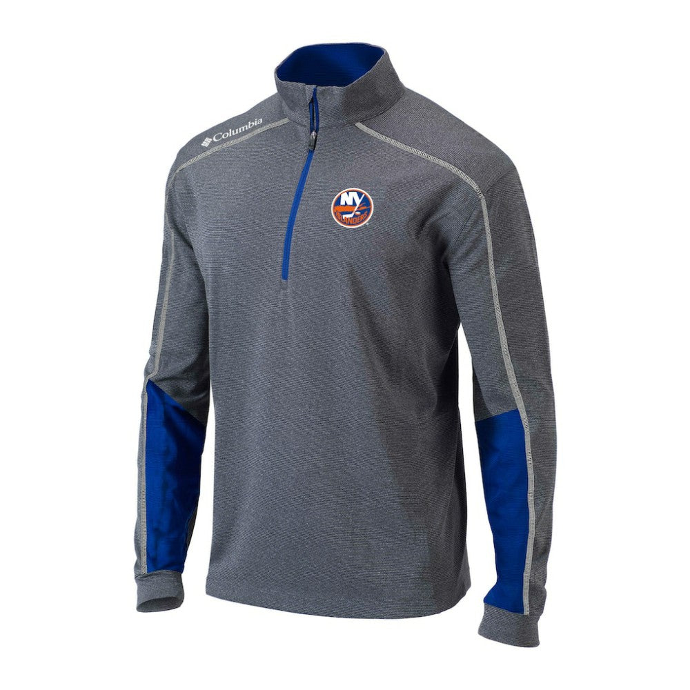 New York Islanders Columbia Omni-Wick Shotgun 2.0 Quarter-Zip Pullover Top - Gray/Blue - NHL