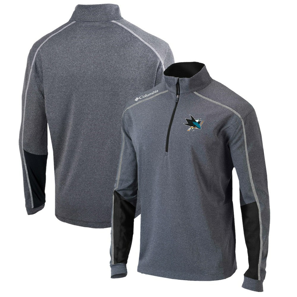 San Jose Sharks Columbia Omni-Wick Shotgun 2.0 Quarter-Zip Pullover Top - Gray/Black - NHL
