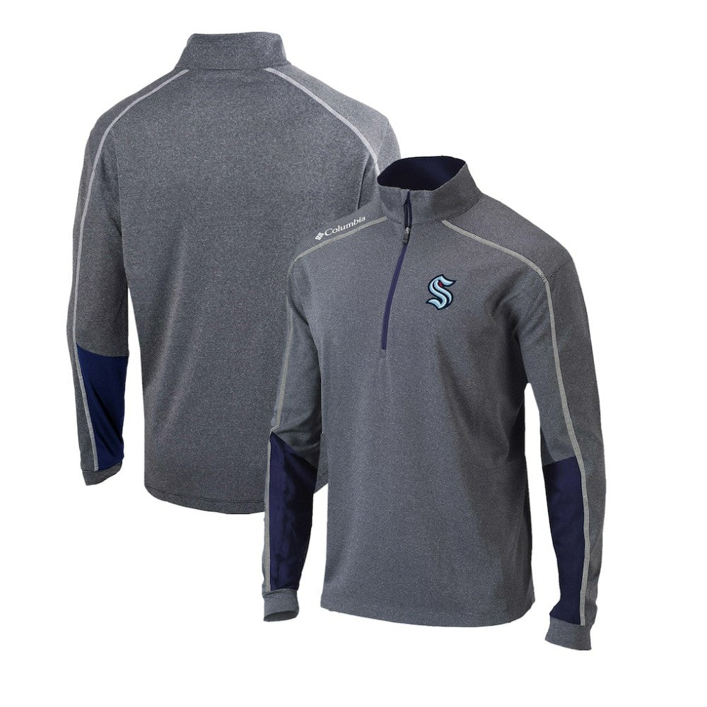 Seattle Kraken Columbia Omni-Wick Shotgun 2.0 Quarter-Zip Pullover Top - Gray/Navy - NHL