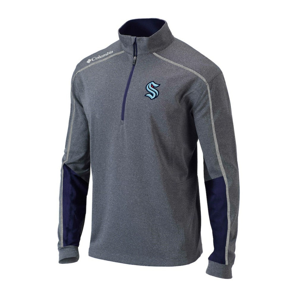 Seattle Kraken Columbia Omni-Wick Shotgun 2.0 Quarter-Zip Pullover Top - Gray/Navy - NHL