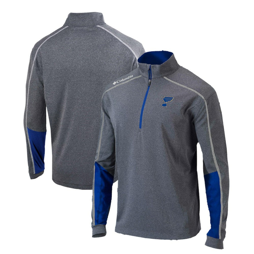 St. Louis Blues Columbia Omni-Wick Shotgun 2.0 Quarter-Zip Pullover Top - Gray/Blue - NHL