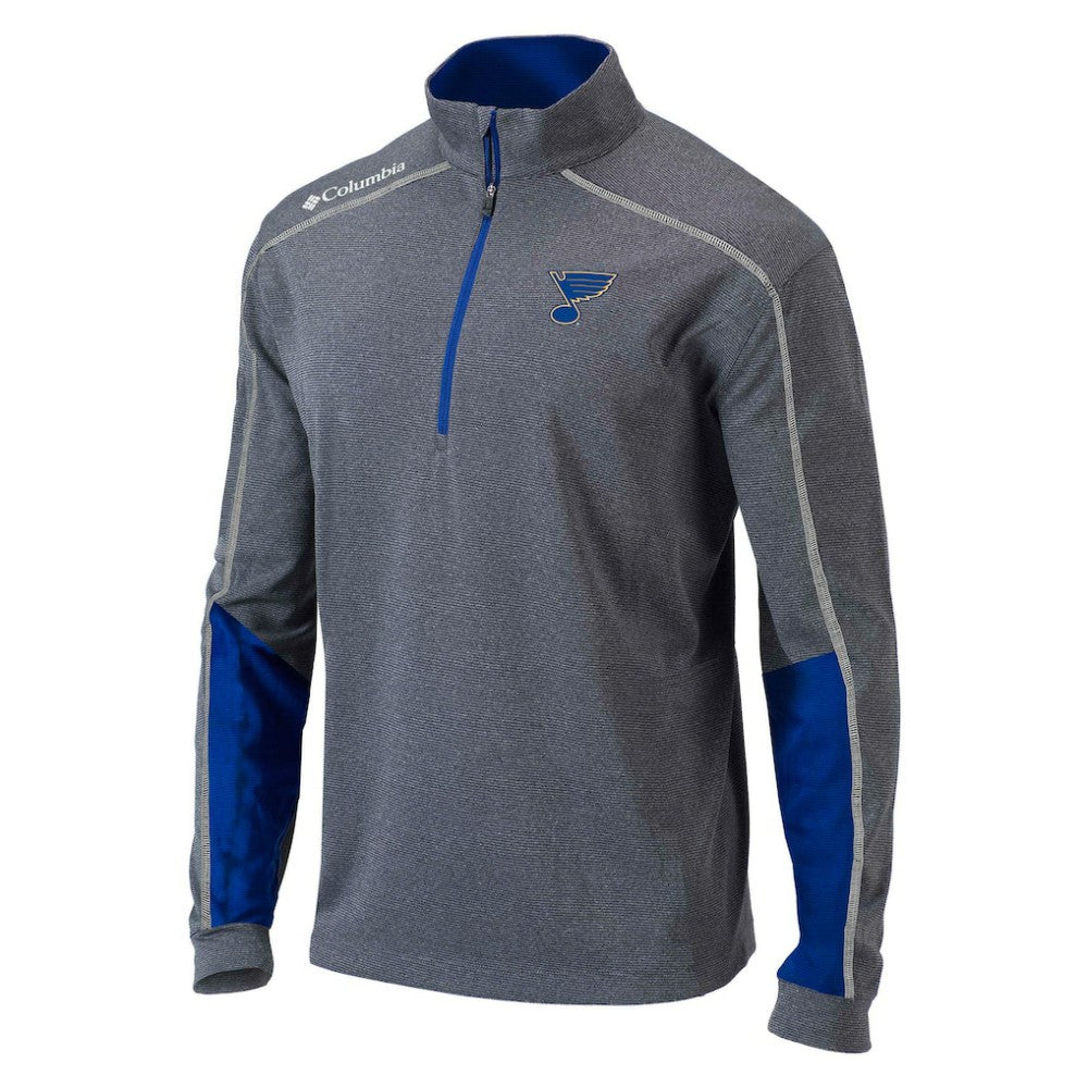 St. Louis Blues Columbia Omni-Wick Shotgun 2.0 Quarter-Zip Pullover Top - Gray/Blue - NHL