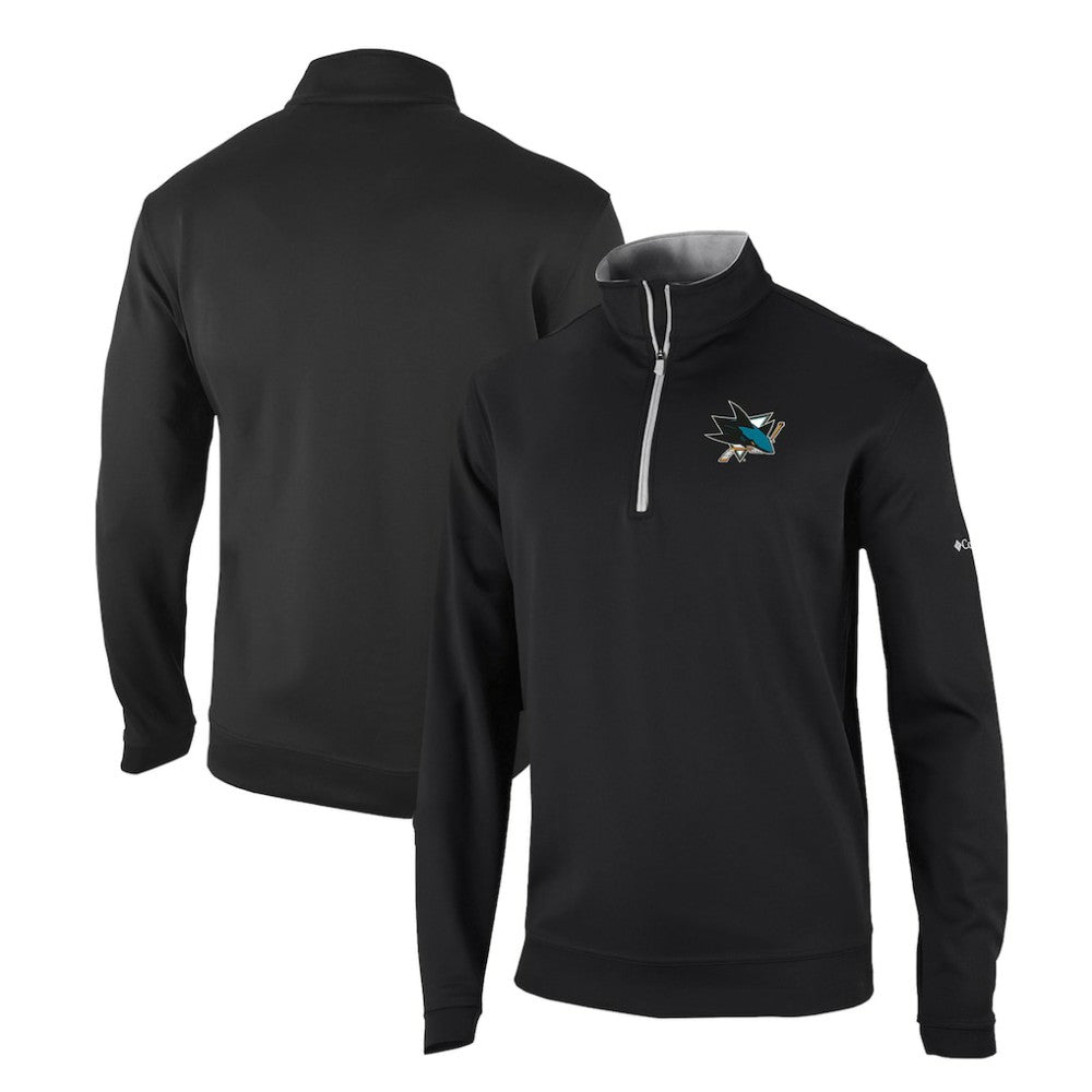 San Jose Sharks Columbia Omni-Wick Wickhams Hills Half-Zip Pullover Top - Black - NHL