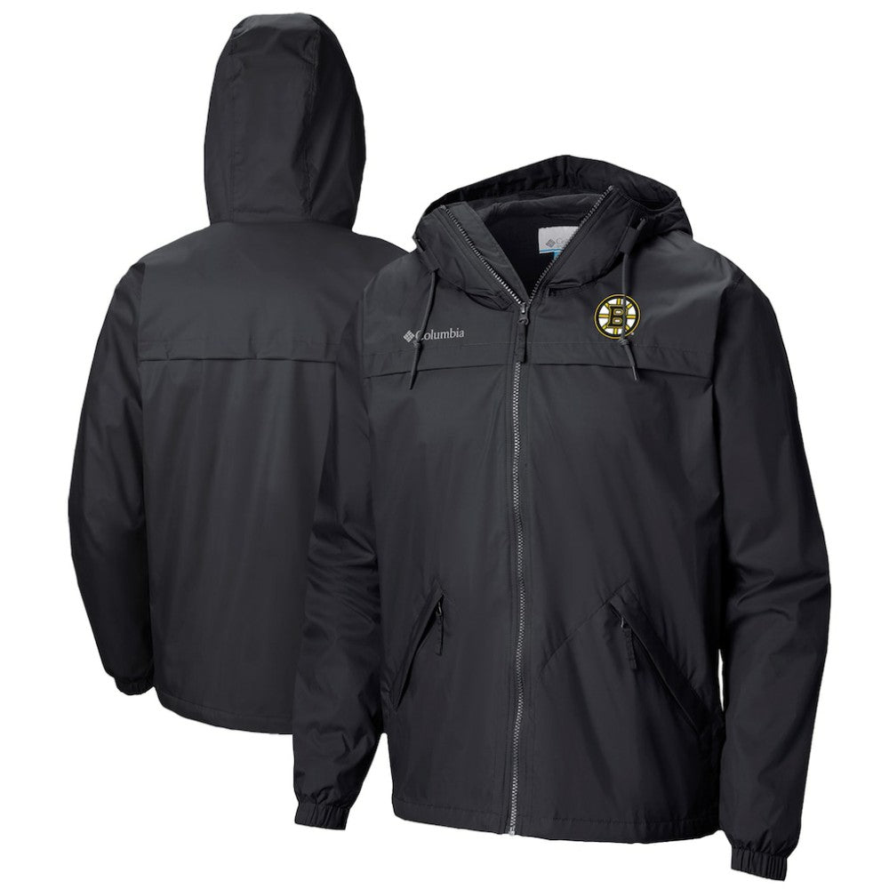 Boston Bruins Columbia Oroville Creek Lightweight Full-Zip Windbreaker Jacket - Black - NHL