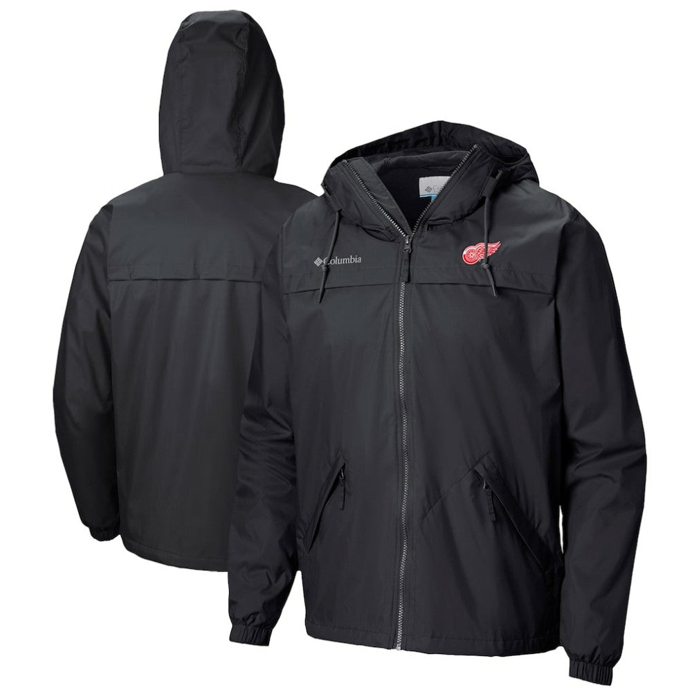Detroit Red Wings Columbia Oroville Creek Lightweight Full-Zip Windbreaker Jacket - Black - NHL