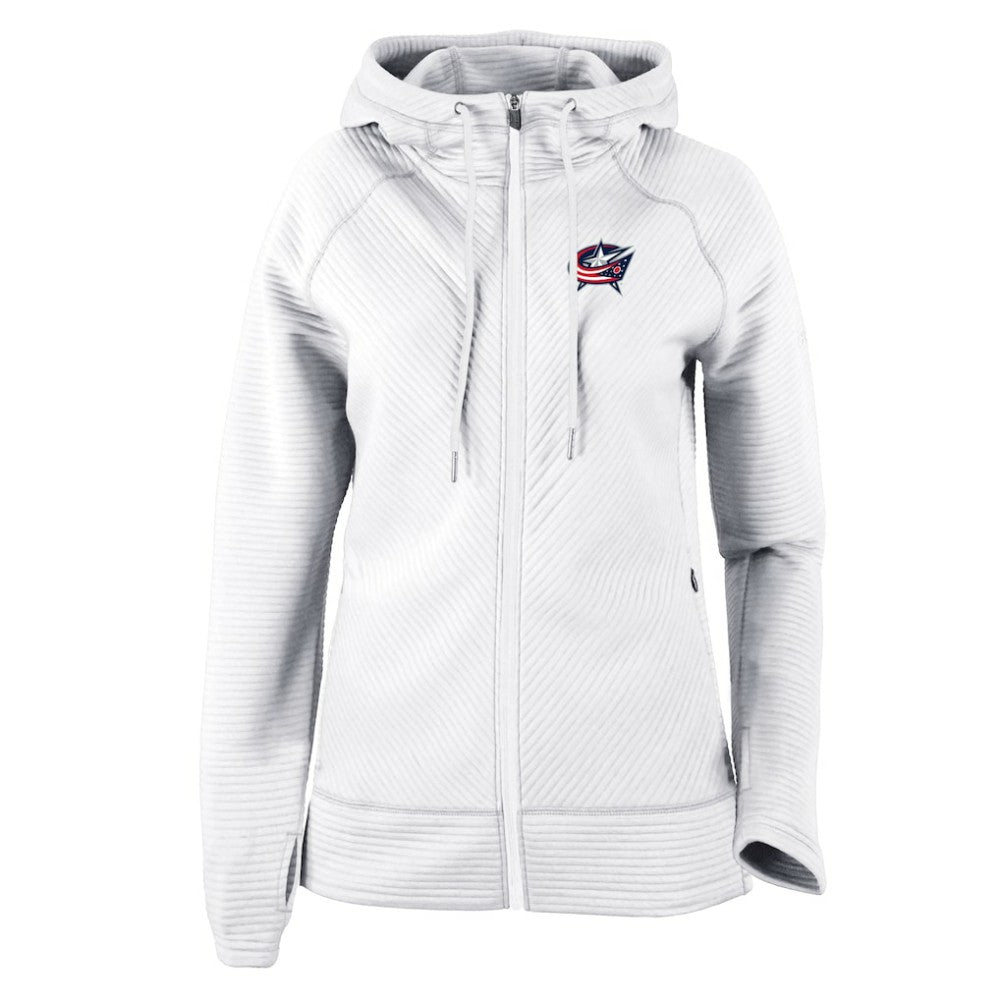 Columbus Blue Jackets Columbia Women's Omni-Wick Pack It Up Full-Zip Jacket - White - NHL