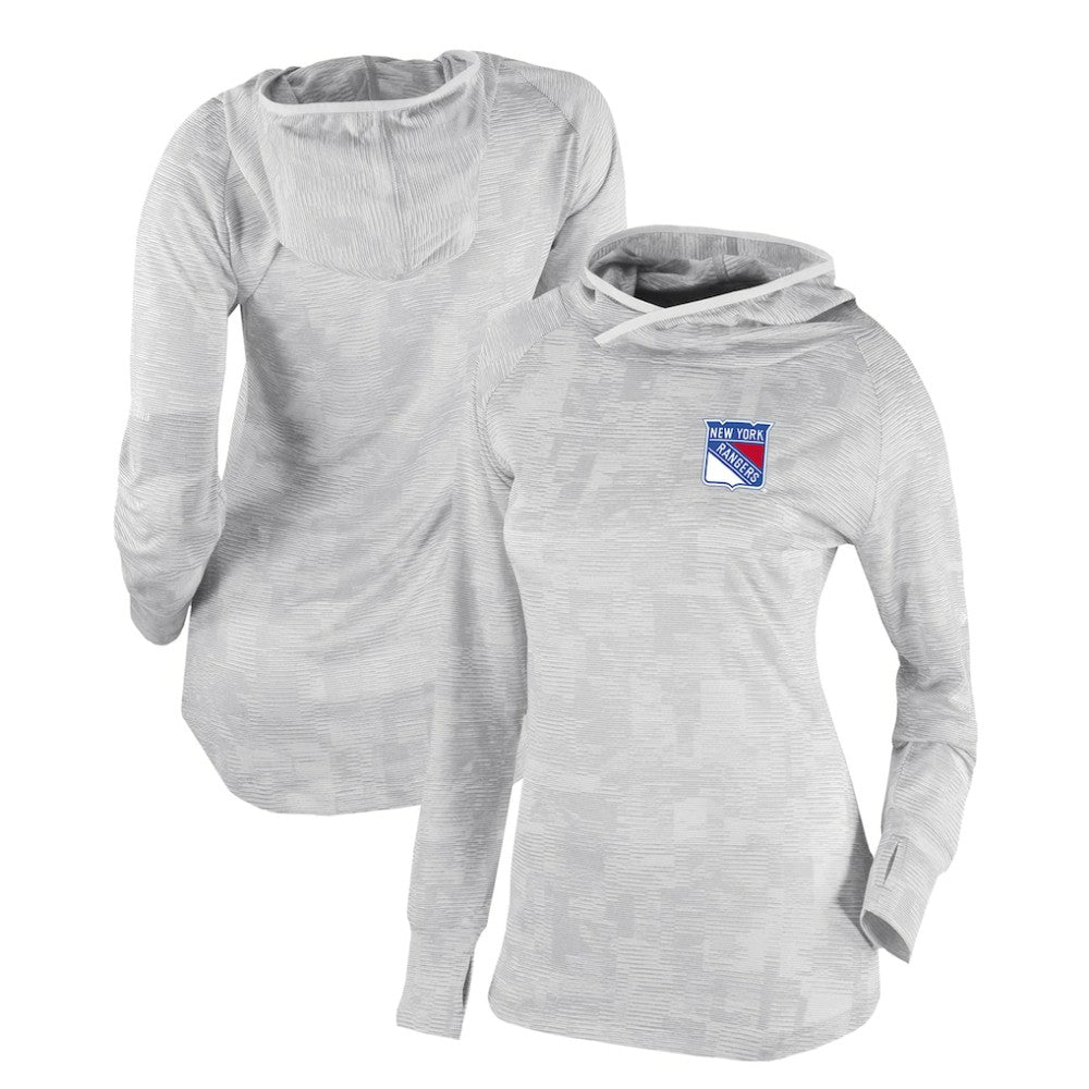 New York Rangers Columbia Women's Omni-Wick Sunday Ball Pullover Hoodie - White - NHL