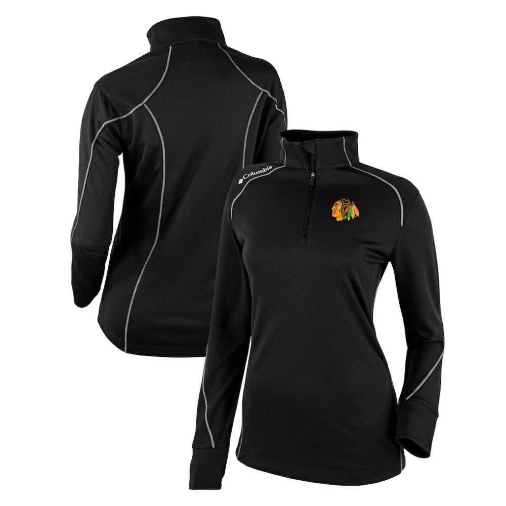 Chicago Blackhawks Columbia Women's Omni-Wick Shotgun 2.0 Quarter-Zip Pullover Top - Black - NHL