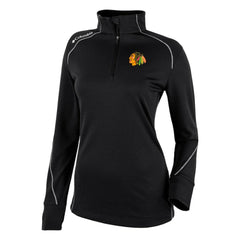Chicago Blackhawks Columbia Women's Omni-Wick Shotgun 2.0 Quarter-Zip Pullover Top - Black - NHL