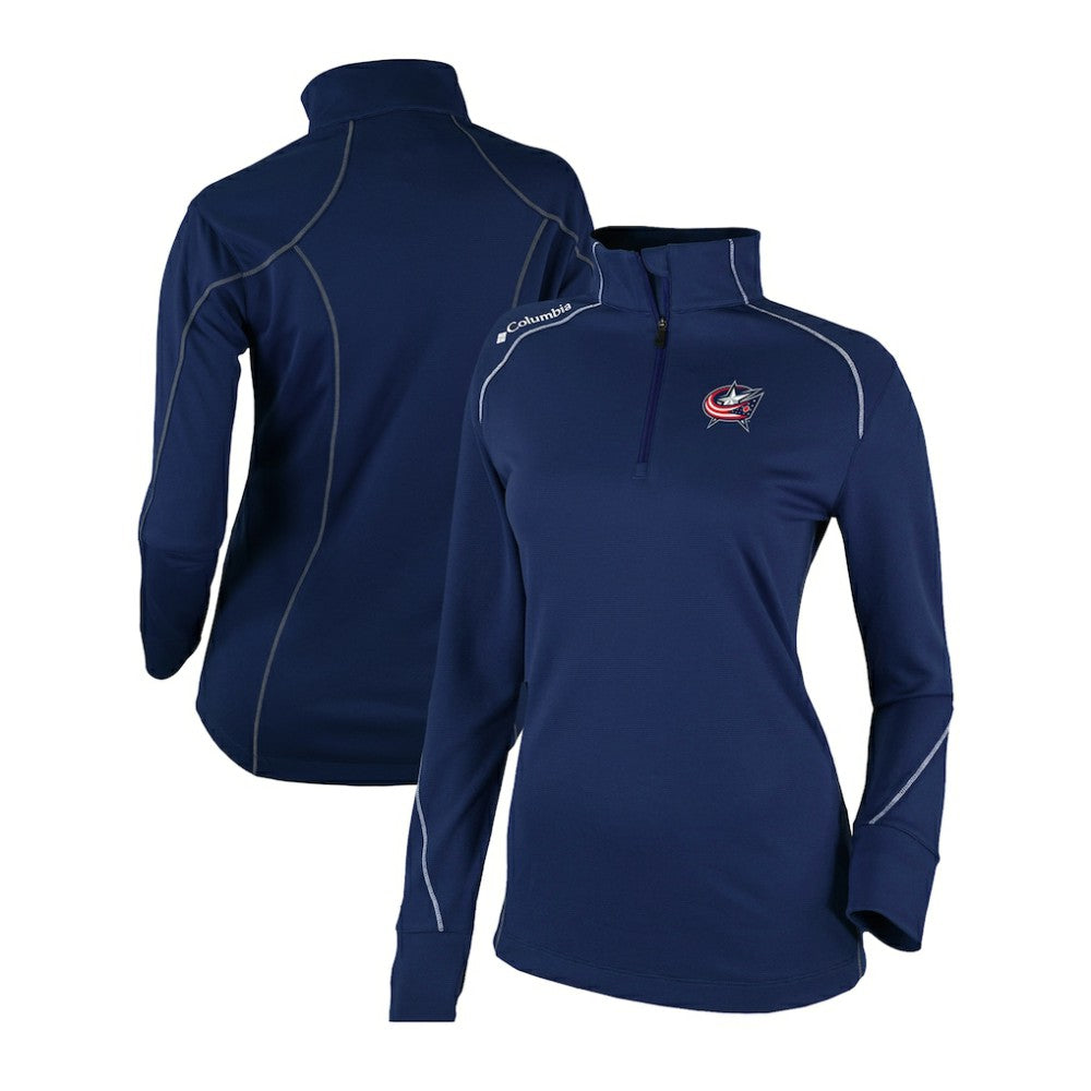 Columbus Blue Jackets Columbia Women's Omni-Wick Shotgun 2.0 Quarter-Zip Pullover Top - Navy - NHL