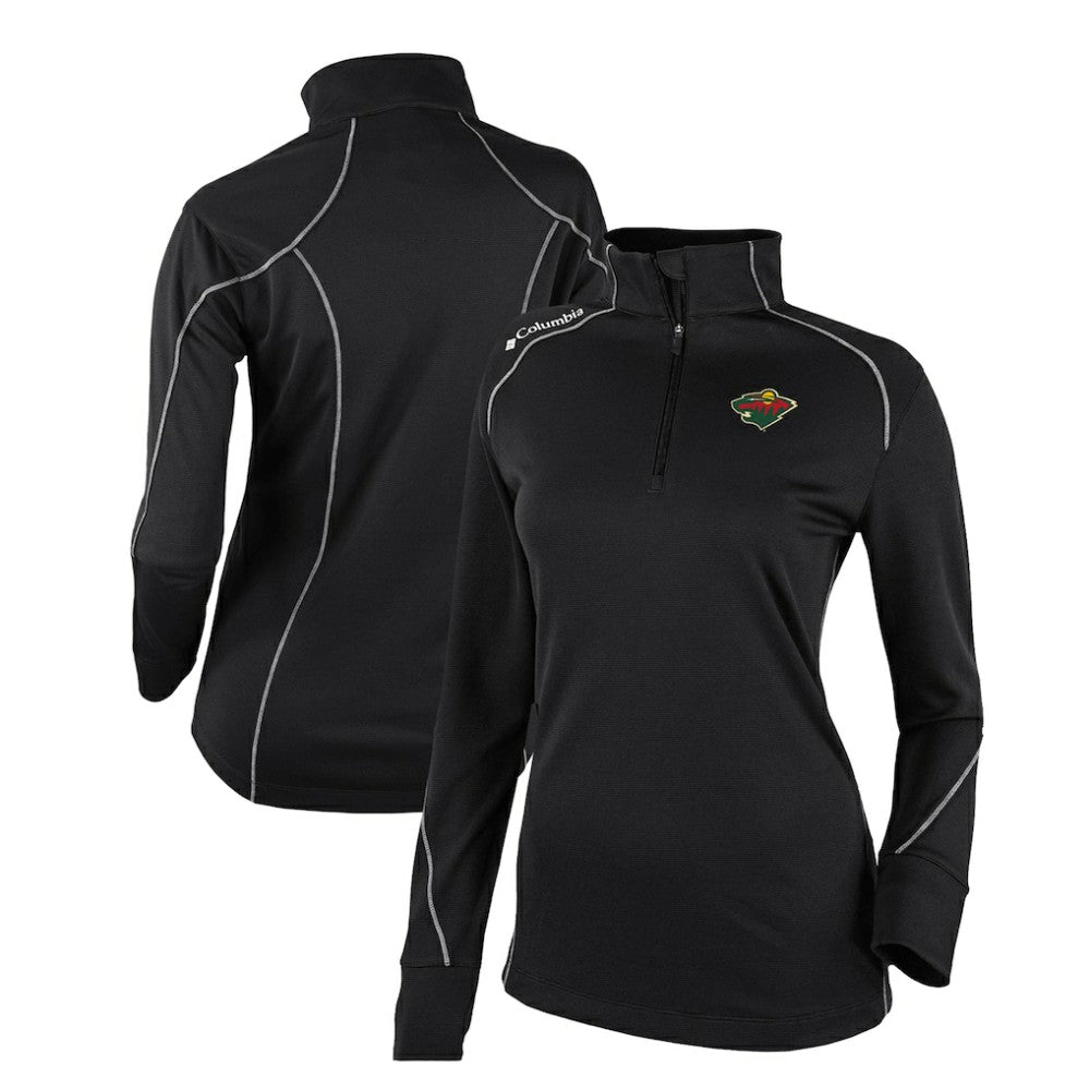Minnesota Wild Columbia Women's Omni-Wick Shotgun 2.0 Quarter-Zip Pullover Top - Black - NHL
