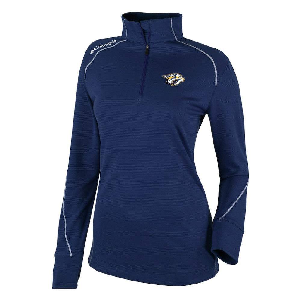 Nashville Predators Columbia Women's Omni-Wick Shotgun 2.0 Quarter-Zip Pullover Top - Navy - NHL
