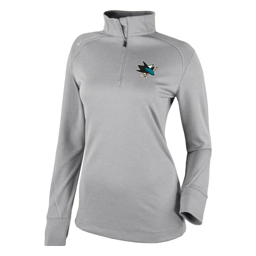 San Jose Sharks Columbia Women's Omni-Wick Shotgun 2.0 Quarter-Zip Pullover Top - Gray - NHL