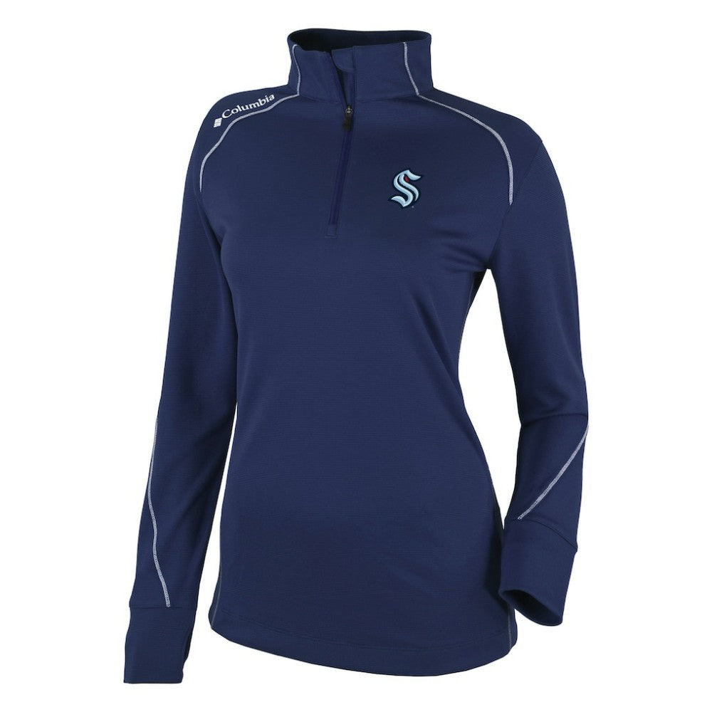 Seattle Kraken Columbia Women's Omni-Wick Shotgun 2.0 Quarter-Zip Pullover Top - Navy - NHL