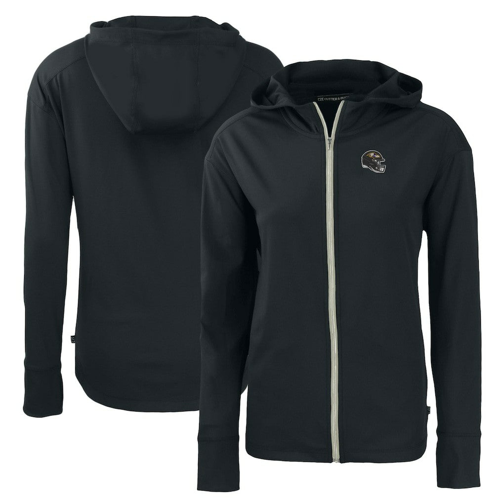 Baltimore Ravens Cutter & Buck Women's Helmet Daybreak Eco Recycled Full-Zip Hoodie Black | NFL
