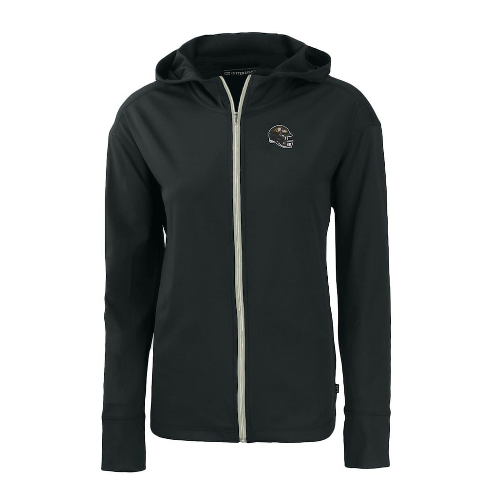 Baltimore Ravens Cutter & Buck Women's Helmet Daybreak Eco Recycled Full-Zip Hoodie Black | NFL