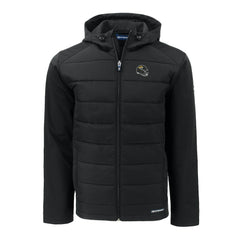 Jacksonville Jaguars Cutter & Buck Helmet Evoke Hybrid Eco Softshell Recycled Full-Zip Hoodie Jacket Black | NFL