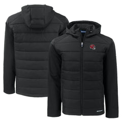 Kansas City Chiefs Cutter & Buck Helmet Evoke Hybrid Eco Softshell Recycled Full-Zip Hoodie Jacket Black | NFL