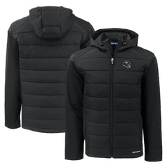 New York Giants Cutter & Buck Helmet Evoke Hybrid Eco Softshell Recycled Full-Zip Hoodie Jacket Black | NFL