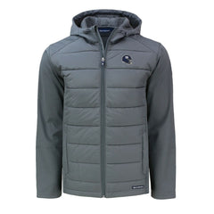 New York Giants Cutter & Buck Helmet Evoke Hybrid Eco Softshell Recycled Full-Zip Hoodie Jacket Gray | NFL