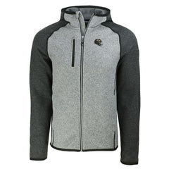 Baltimore Ravens Cutter & Buck Helmet Mainsail Sweater-Knit Full-Zip Hoodie Heather Gray/Heather Charcoal | NFL