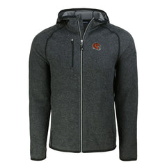 Cincinnati Bengals Cutter & Buck Helmet Mainsail Sweater-Knit Full-Zip Hoodie Heather Charcoal | NFL