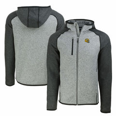 Green Bay Packers Cutter & Buck Helmet Mainsail Sweater-Knit Full-Zip Hoodie Heather Gray/Heather Charcoal | NFL