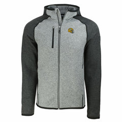 Green Bay Packers Cutter & Buck Helmet Mainsail Sweater-Knit Full-Zip Hoodie Heather Gray/Heather Charcoal | NFL