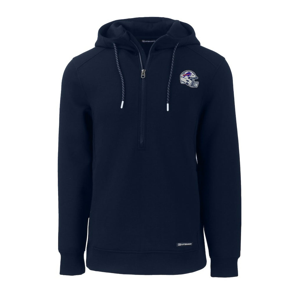 Buffalo Bills Cutter & Buck Helmet Roam Eco Half-Zip Recycled Pullover Hoodie Navy | NFL