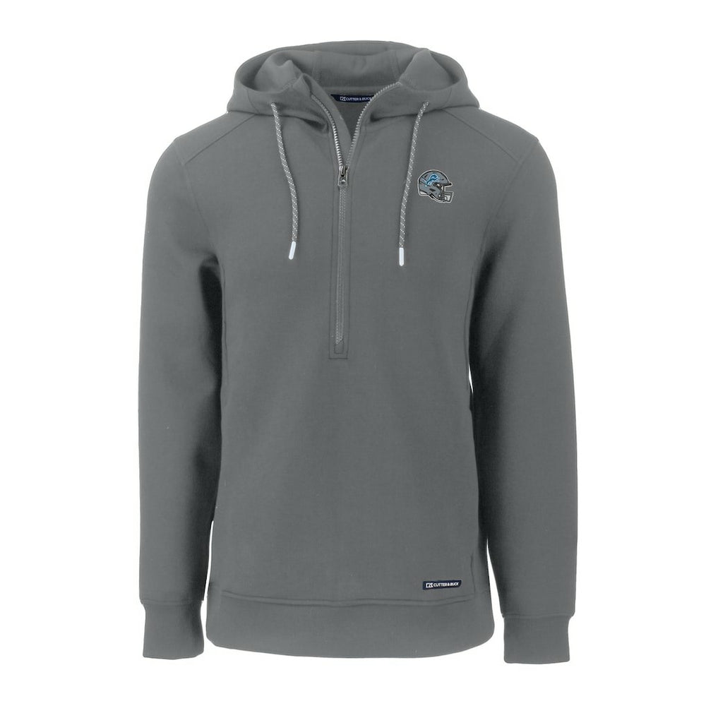 Detroit Lions Cutter & Buck Helmet Roam Eco Half-Zip Recycled Pullover Hoodie Gray | NFL