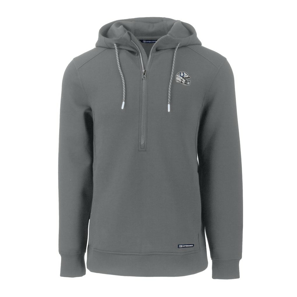 Indianapolis Colts Cutter & Buck Helmet Roam Eco Half-Zip Recycled Pullover Hoodie Gray | NFL