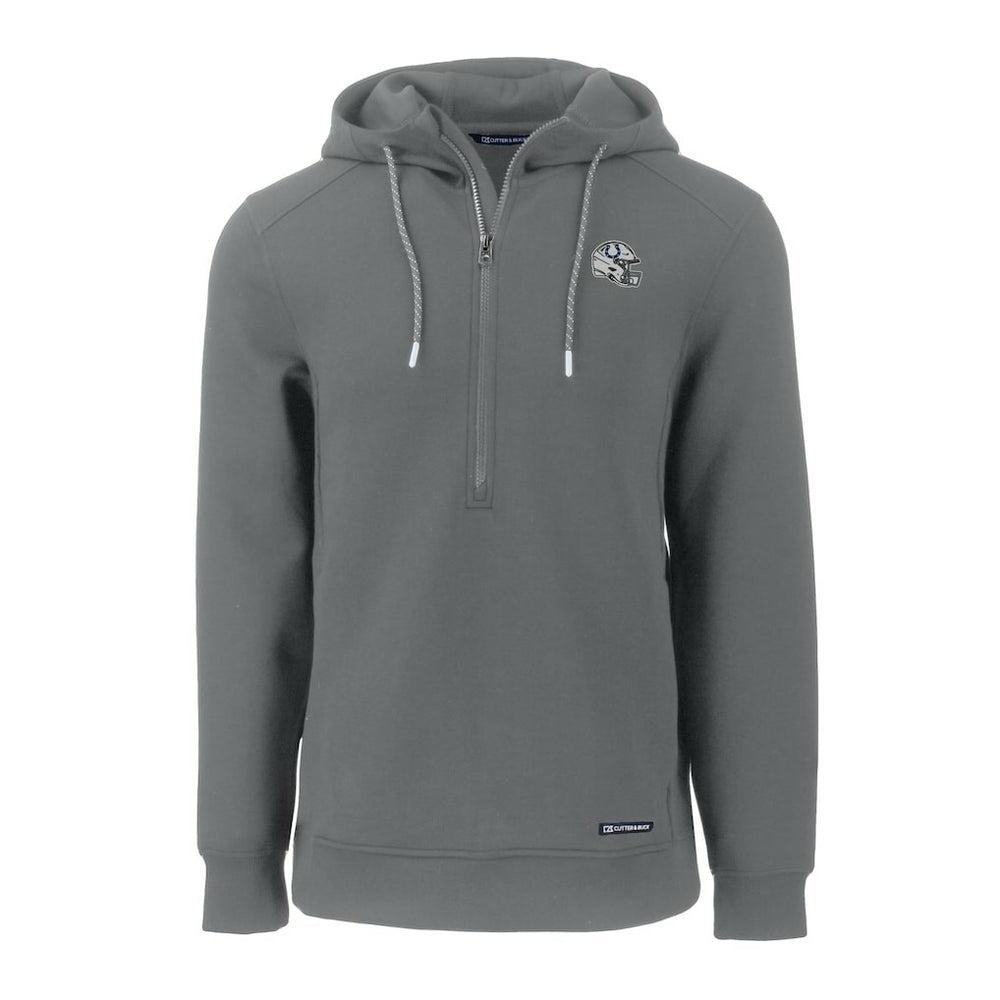 Indianapolis Colts Cutter & Buck Helmet Roam Eco Half-Zip Recycled Pullover Hoodie Gray | NFL