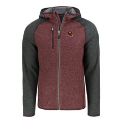 Washington Commanders Cutter & Buck Helmet Mainsail Sweater-Knit Full-Zip Hoodie Burgundy/Heather Charcoal | NFL