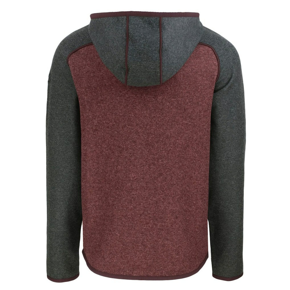 Washington Commanders Cutter & Buck Helmet Mainsail Sweater-Knit Full-Zip Hoodie Burgundy/Heather Charcoal | NFL
