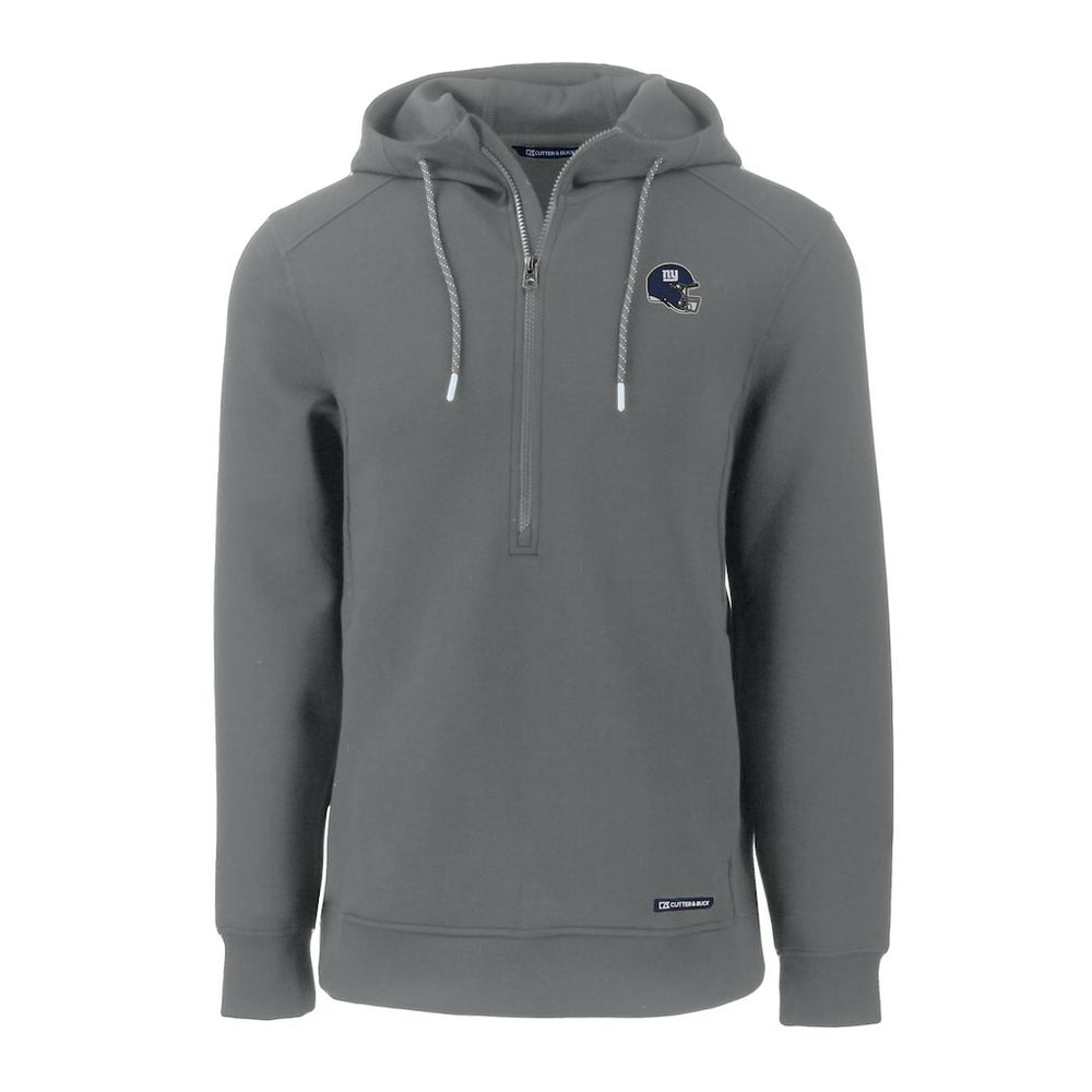 New York Giants Cutter & Buck Helmet Roam Eco Half-Zip Recycled Pullover Hoodie Gray | NFL