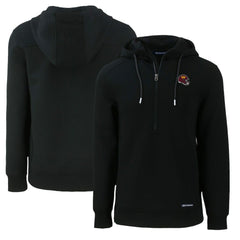 Washington Commanders Cutter & Buck Helmet Roam Eco Half-Zip Recycled Pullover Hoodie Black | NFL