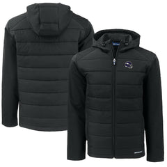 Minnesota Vikings Cutter & Buck Helmet Big & Tall Evoke Hybrid Eco Softshell Recycled Full-Zip Jacket Black | NFL