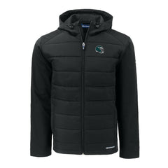 Philadelphia Eagles Cutter & Buck Helmet Big & Tall Evoke Hybrid Eco Softshell Recycled Full-Zip Jacket Black | NFL