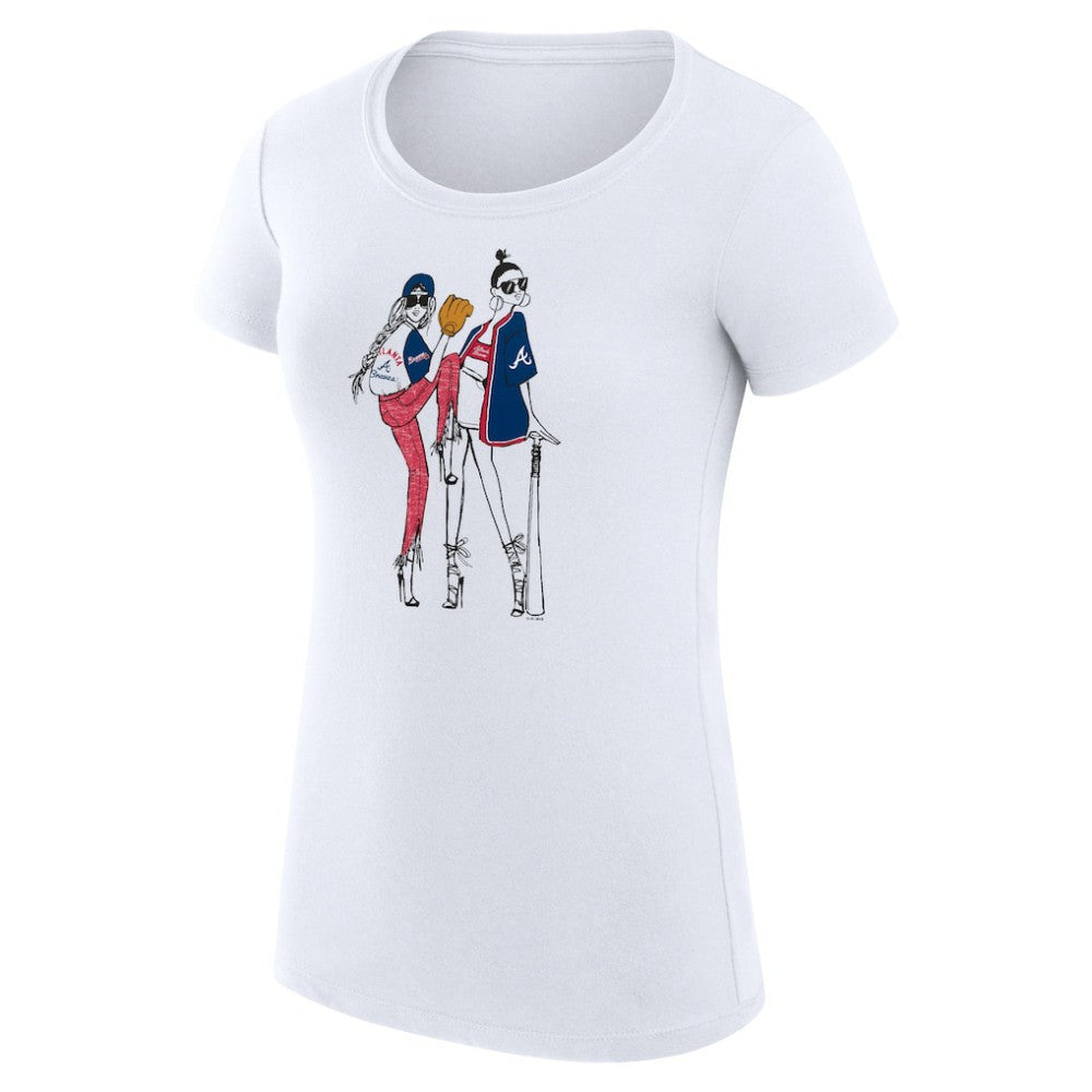 Atlanta Braves G-III 4Her by Carl Banks Women's Super-Slim Fit Lightweight Baseball Girls T-Shirt - MLB