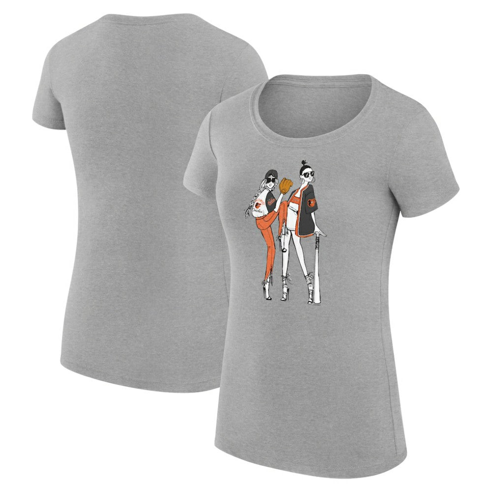 Baltimore Orioles G-III 4Her by Carl Banks Women's Super-Slim Fit Lightweight Baseball Girls T-Shirt - MLB