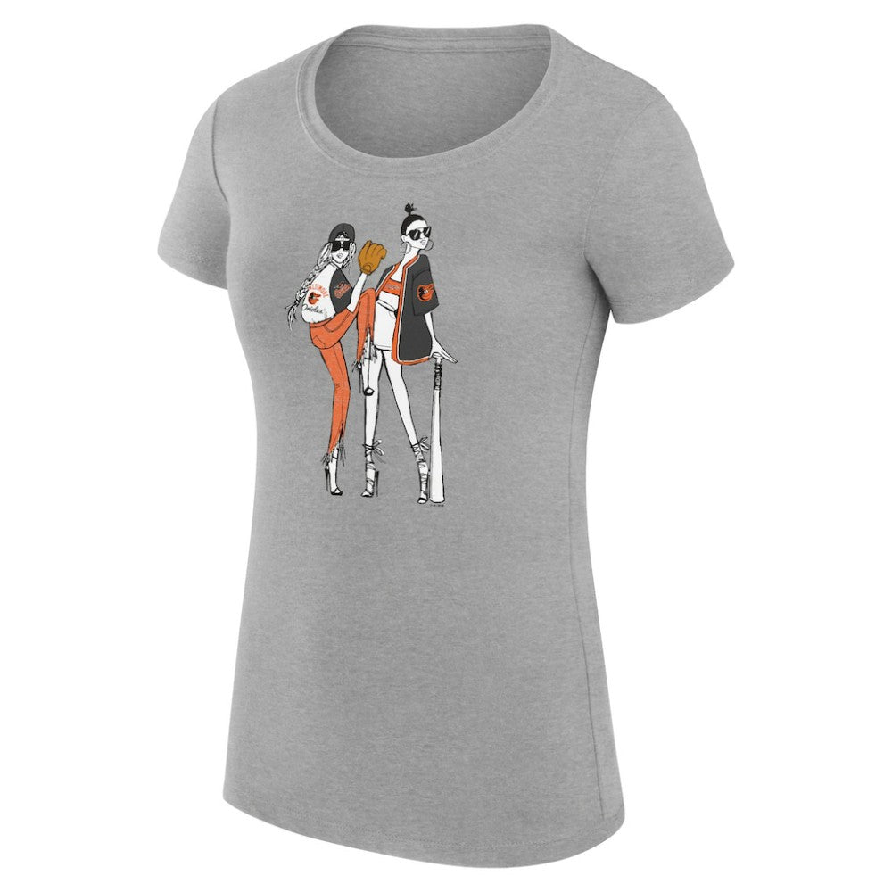 Baltimore Orioles G-III 4Her by Carl Banks Women's Super-Slim Fit Lightweight Baseball Girls T-Shirt - MLB