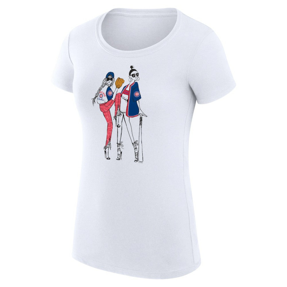 Chicago Cubs G-III 4Her by Carl Banks Women's Super-Slim Fit Lightweight Baseball Girls T-Shirt - MLB