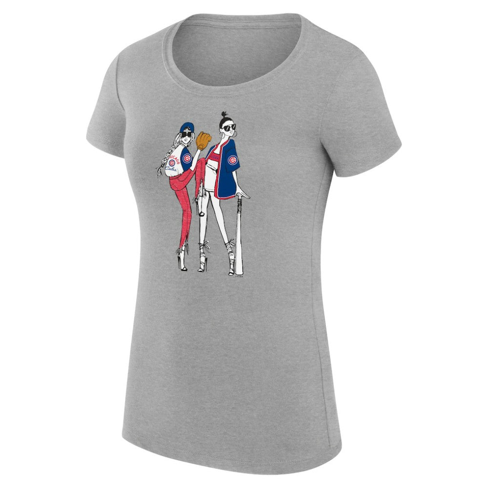 Chicago Cubs G-III 4Her by Carl Banks Women's Super-Slim Fit Lightweight Baseball Girls T-Shirt - MLB
