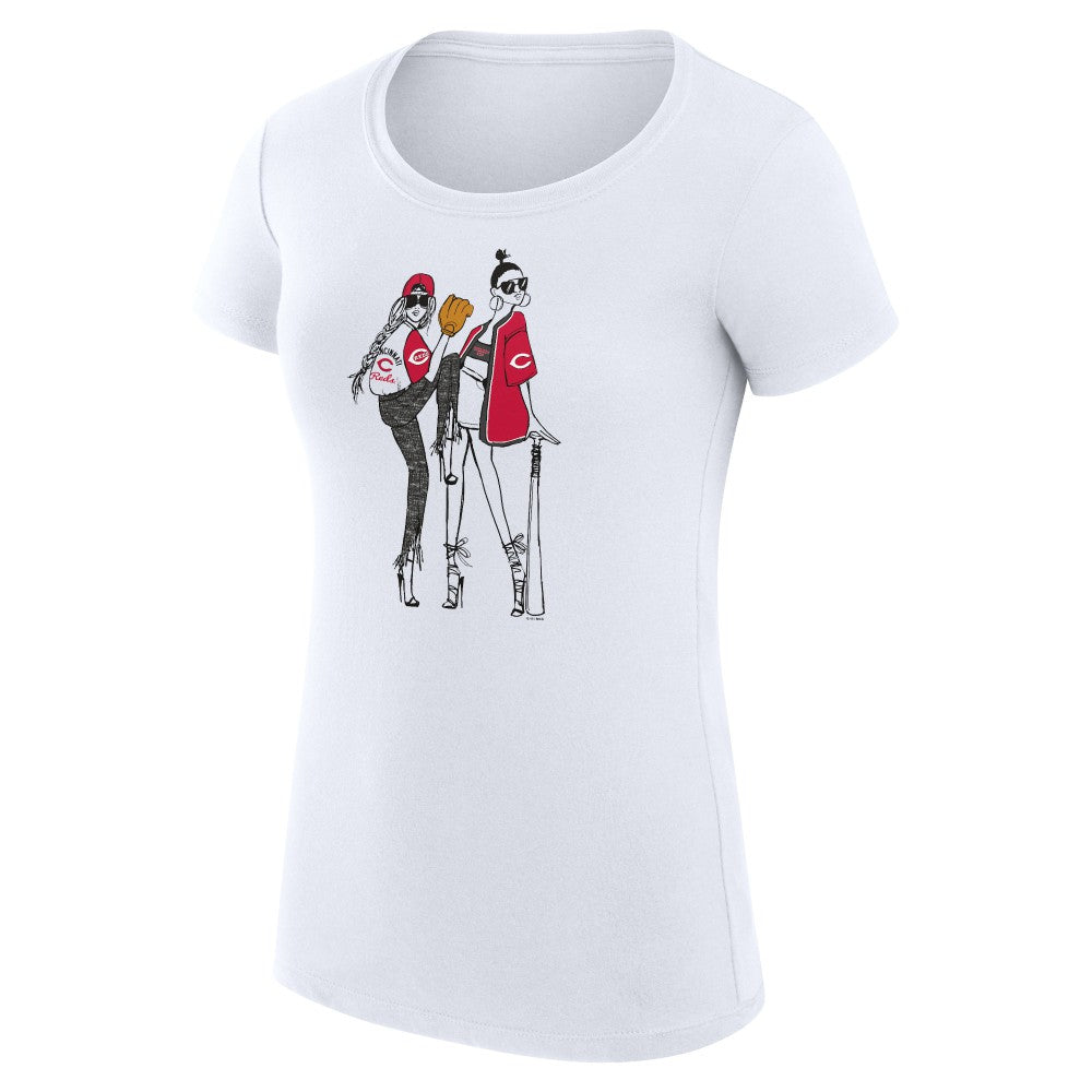 Cincinnati Reds G-III 4Her by Carl Banks Women's Super-Slim Fit Lightweight Baseball Girls T-Shirt - MLB