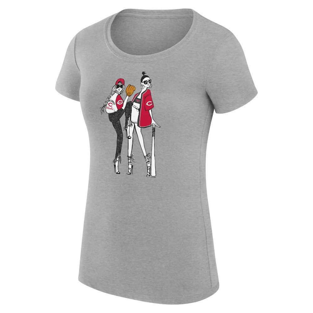 Cincinnati Reds G-III 4Her by Carl Banks Women's Super-Slim Fit Lightweight Baseball Girls T-Shirt - MLB
