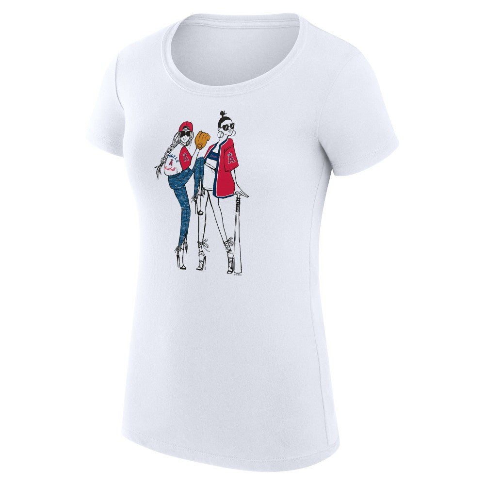 Los Angeles Angels G-III 4Her by Carl Banks Women's Super-Slim Fit Lightweight Baseball Girls T-Shirt - MLB